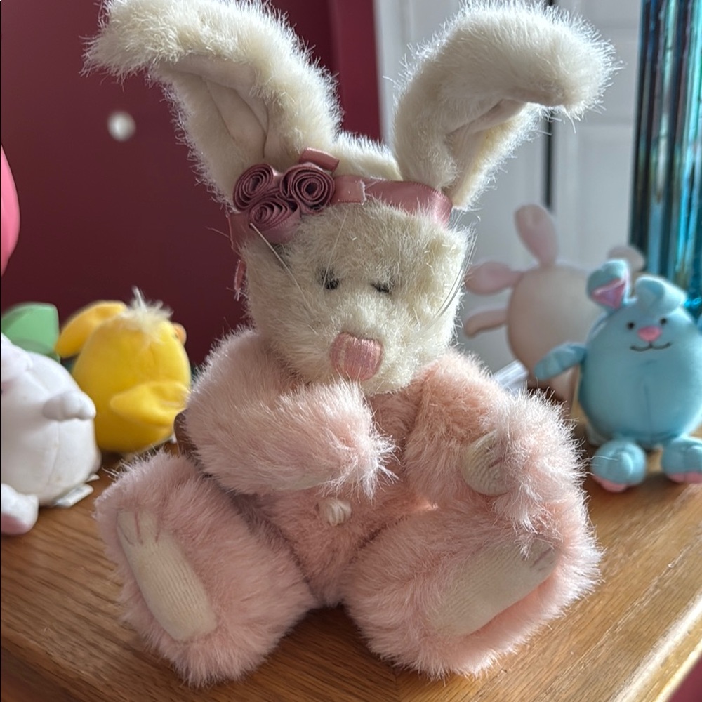 Boyds Bears Small Pink Plush Bunny with Bow